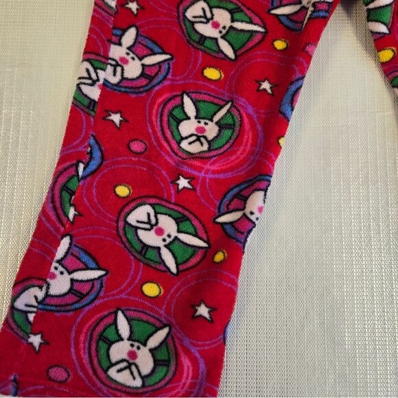 Women’s Red Y2K Happy Bunny Jim Benton Fluffy Pajama Lounge Pants Size Medium - Picture 2 of 9